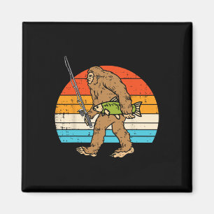 Bigfoot Sasquatch Vissen Retro Visser Mannen Vrouw Magneet