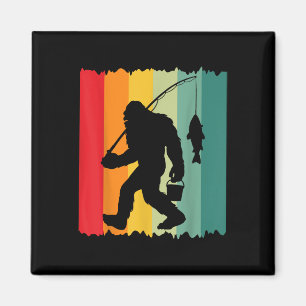 Bigfoot Sasquatch Visser Vissen Vintage Vader T-Sh Magneet