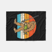 Bigfoot Sasquatch Vist Retro Visser Mannen Vrouwen Fleece Deken (Voorkant (Horizontaal))