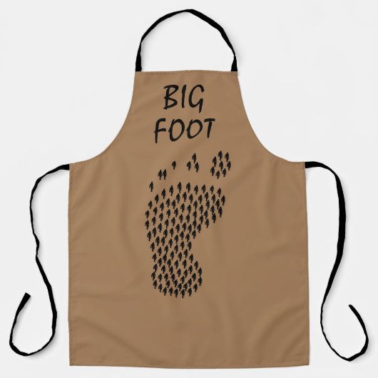 bigfoot, sasquatch, voetafdruk, skunk+ape, schort (Voorkant)