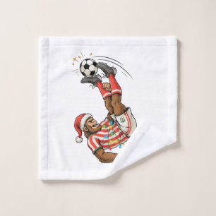 Bigfoot Sasquatch Voetbal Kerst Vakantie Sport Washandje