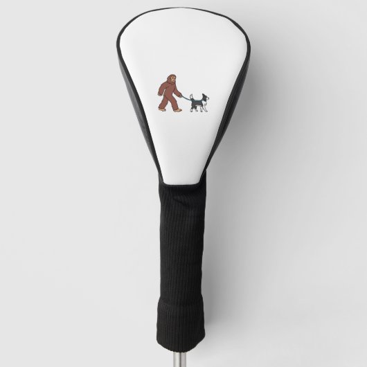 Bigfoot Sasquatch Walking Border Collie Golfheadcover (Voorkant)