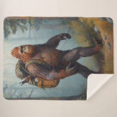 Bigfoot Sasquatch wandelende Sherpa deken (Voorkant (horizontaal))