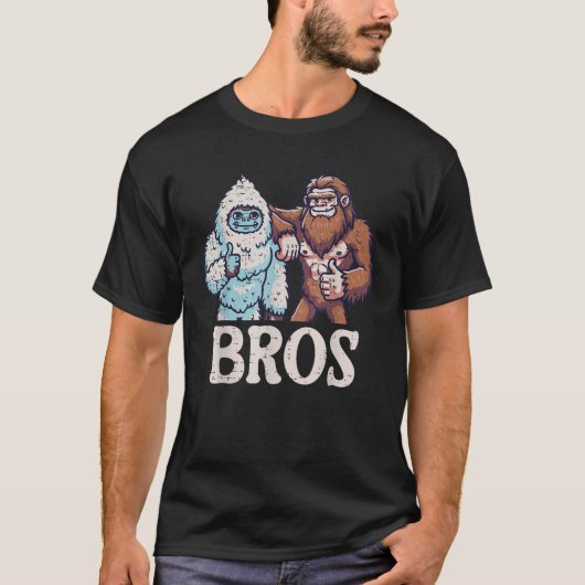 Bigfoot Sasquatch Yeti Bros Funny Brothers Mannen T-shirt (Voorkant)