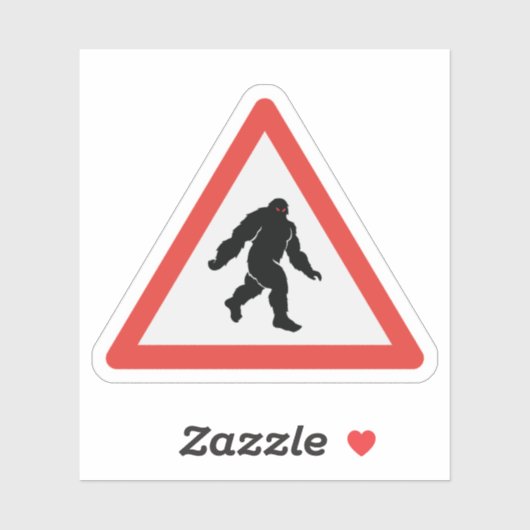 Bigfoot Sasquatch Yeti Road Sign Cryptozoology Sticker (Vel)