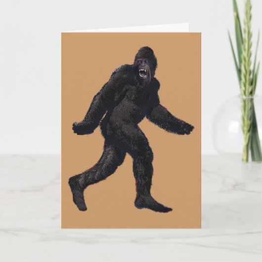 Bigfoot Sasquatch Yetti Feestdagen Kaart (Voorkant)