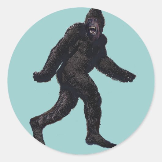 Bigfoot Sasquatch Yetti Ronde Sticker (Voorkant)