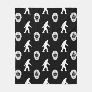 Bigfoot Sasquatch Zwart & Wit Fleece Deken