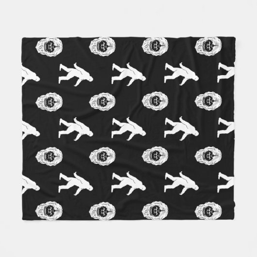 Bigfoot Sasquatch Zwart & Wit Fleece Deken (Voorkant (Horizontaal))