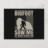 Bigfoot Saw Me American Flag Briefkaart (Voorkant)