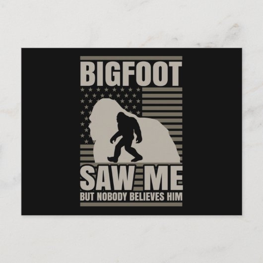 Bigfoot Saw Me American Flag Briefkaart (Voorkant)