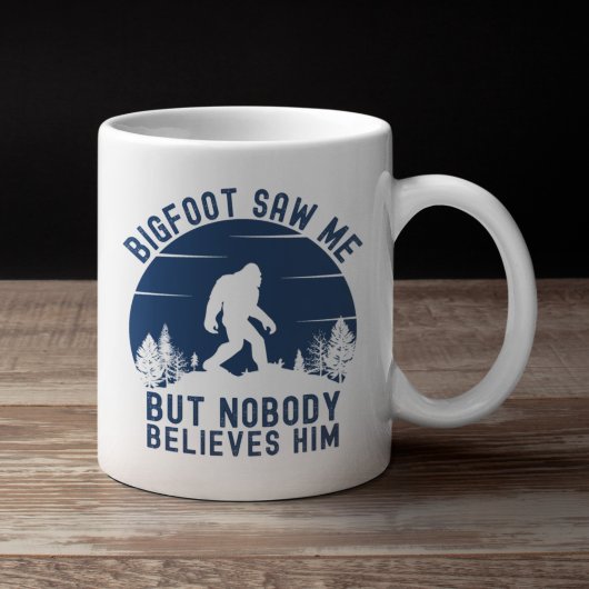 Bigfoot Saw me but nobody believes him funny Koffiemok