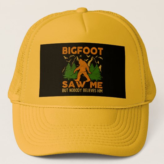Bigfoot Saw Me Sasquatch Yeti Trucker Pet (Voorkant)
