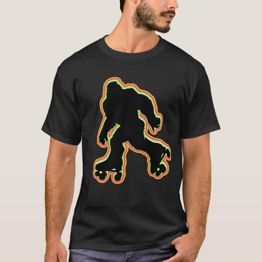 Bigfoot Schaatsen Sasquatch Roller schaatsen 80s T-shirt (Voorkant)