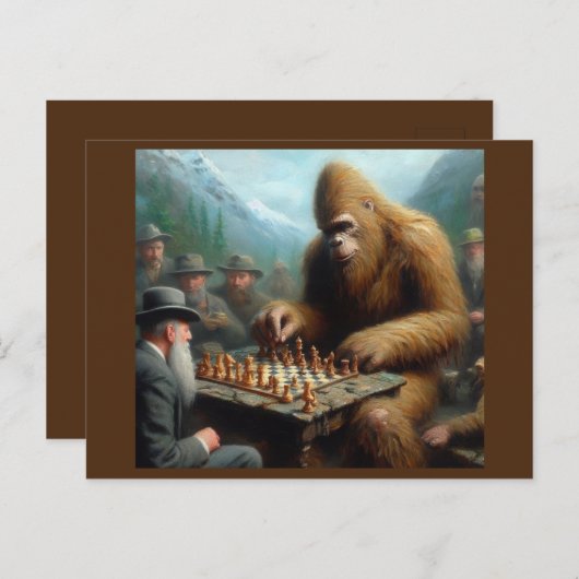 Bigfoot schaken briefkaart (Voorkant / Achterkant)