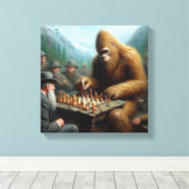 Bigfoot schaken canvas afdruk (Insitu (Houten vloer))