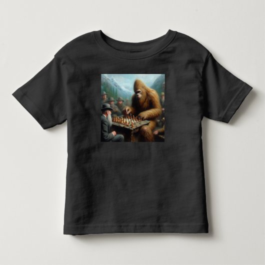 Bigfoot schaken kinder shirts (Voorkant)