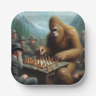 Bigfoot schaken papieren bordje
