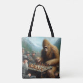 Bigfoot schaken tote bag (Achterkant)