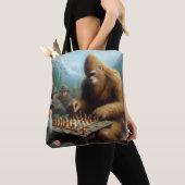 Bigfoot schaken tote bag (Dichtbij)