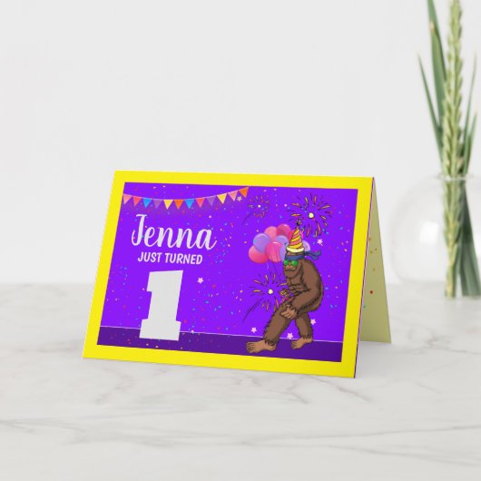 Bigfoot schattige verjaardagskaart personaliseren  bedankkaart (Voorkant)