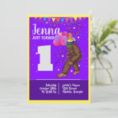 Bigfoot schattige verjaardagskaart personaliseren kaart (Staand voorkant)