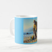 Bigfoot Schoonmaken van het strand Koffiemok (Voorkant links)
