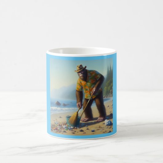 Bigfoot Schoonmaken van het strand Koffiemok (Center)