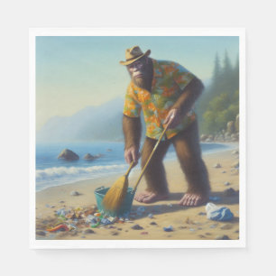 Bigfoot Schoonmaken van het strand Servet