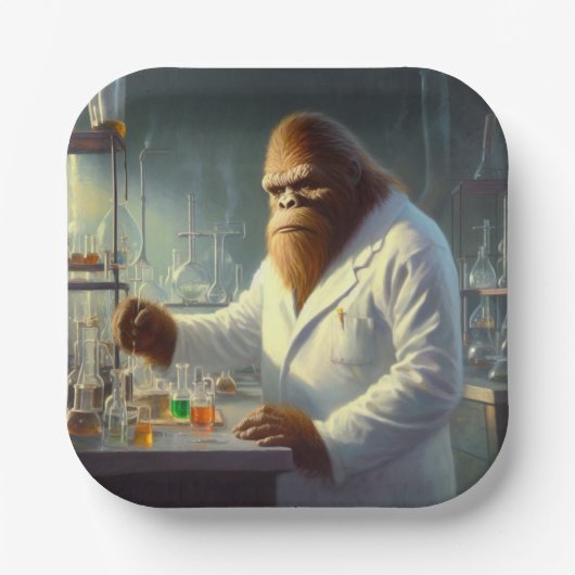 Bigfoot Scientist Papieren Bordje (Voorkant)