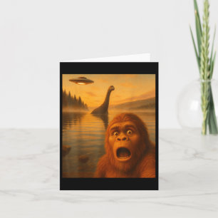 Bigfoot Selfie met Loch Ness Ufo Alien Gifts Manne Kaart