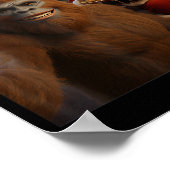 Bigfoot Selfie With Santa Claus Funny Christmas Me Poster (Hoek)