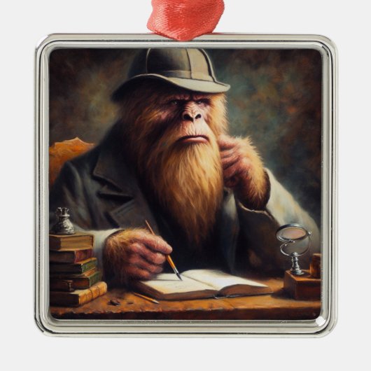 Bigfoot Sherlock Holmes Metalen Ornament (Voorkant)