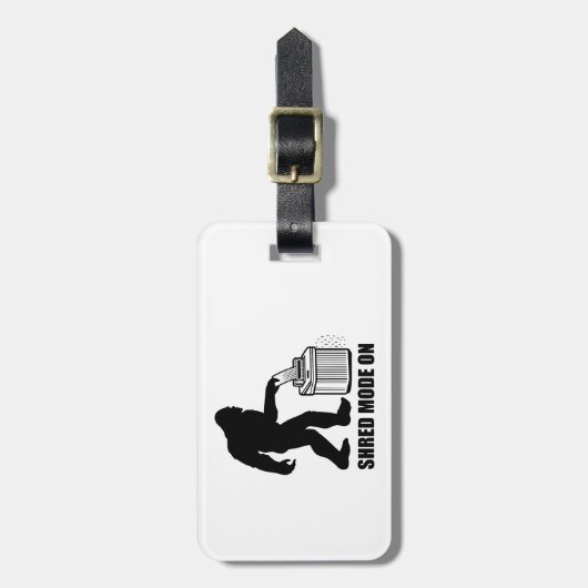 Bigfoot Shred-modus ingeschakeld Bagagelabel (Voorkant verticaal)