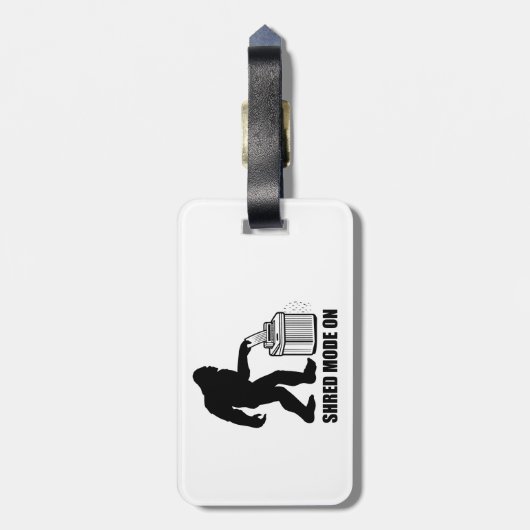 Bigfoot Shred-modus ingeschakeld Bagagelabel (Achterkant verticaal)