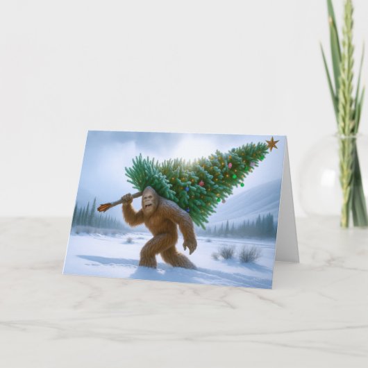 BIGFOOT SIGHTING - CHRISTMAS TREE FEESTDAGEN KAART (Voorkant)