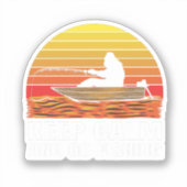 Bigfoot silhouet boottocht en vissen sticker (Voorkant)