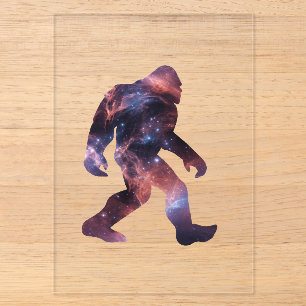Bigfoot Silhouet met Galaxy-interieur Acryl Uitnodigingen