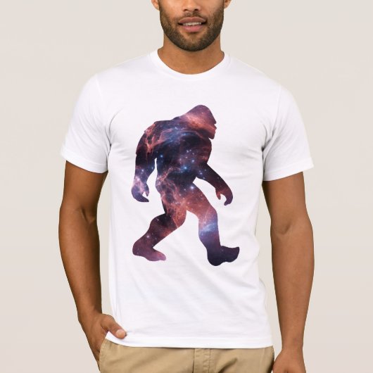 Bigfoot Silhouet met Galaxy-interieur T-shirt (Voorkant)