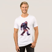 Bigfoot Silhouet met Galaxy-interieur Tri-Blend Shirt (Voorkant volledig)