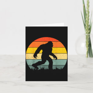 Bigfoot silhouet retro zonsondergang grappige sasq kaart