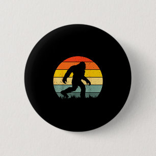 Bigfoot silhouet retro zonsondergang grappige sasq ronde button 5,7 cm