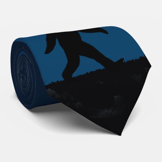 Bigfoot Silhouette Fun Novelty Sasquatch Squatchy Stropdas (Opgerold)