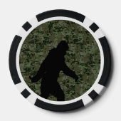 Bigfoot Silhouette op Woodland Digital Camouflage Poker Chips (Achterkant)