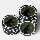 Bigfoot Silhouette op Woodland Digital Camouflage Poker Chips (Opstapeling)