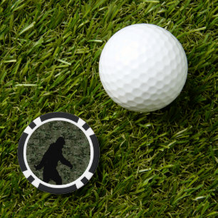 Bigfoot Silhouette op Woodland Digital Camouflage Poker Chips