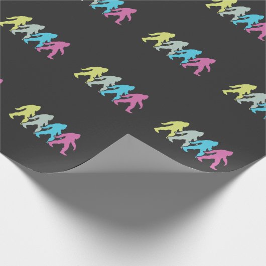 Bigfoot Silhouette Retro Pop Art Sasquatch Cadeaupapier (Hoek)