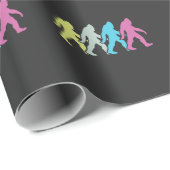 Bigfoot Silhouette Retro Pop Art Sasquatch Cadeaupapier (Rol Hoek)