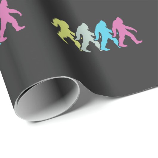 Bigfoot Silhouette Retro Pop Art Sasquatch Cadeaupapier (Rol Hoek)