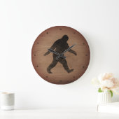 Bigfoot Silhouette Rustic Style Grote Klok (Huis)